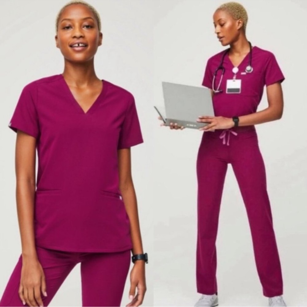 Figs Pink Scrub Top